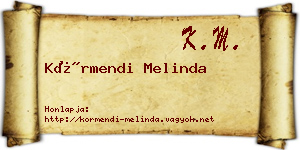 Körmendi Melinda névjegykártya